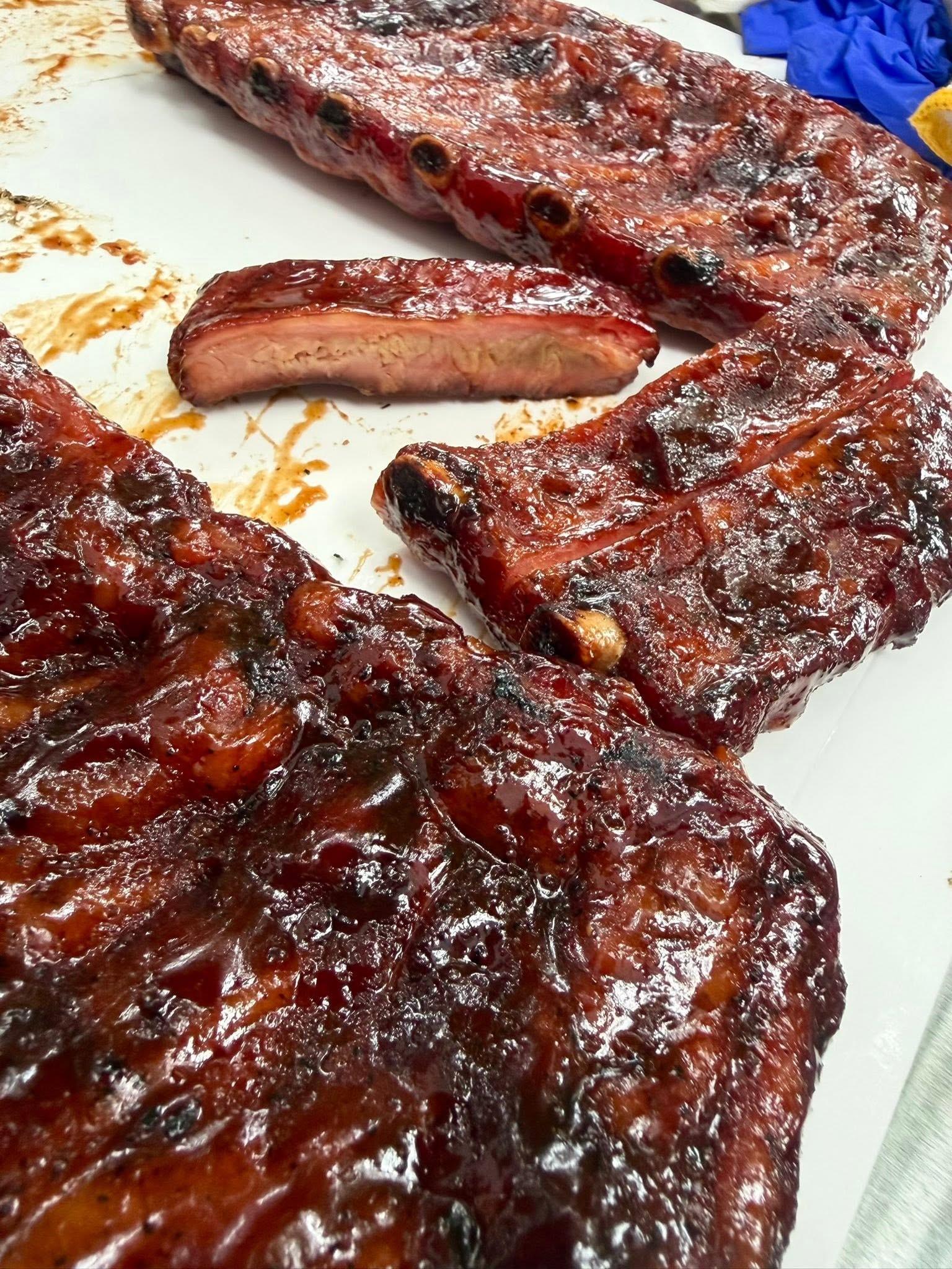 Grilled meat with char marks